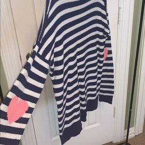Navy and white sweater from madewell